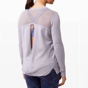 Lululemon Back to Balance Long Sleeve Sweater Iced Iris Size 2 NWT